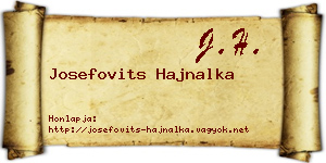 Josefovits Hajnalka névjegykártya